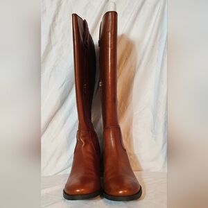 INC International Concepts Brown Leather Boots Sz 9 Wide Calf (NEW)